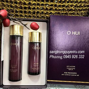 Ohui Age Recovery Skin Softener - Set nước hoa hồng chống lão hóa Ohui tím